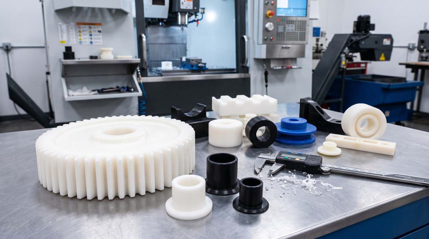 HDPE machined components such as gear rollers and bushings