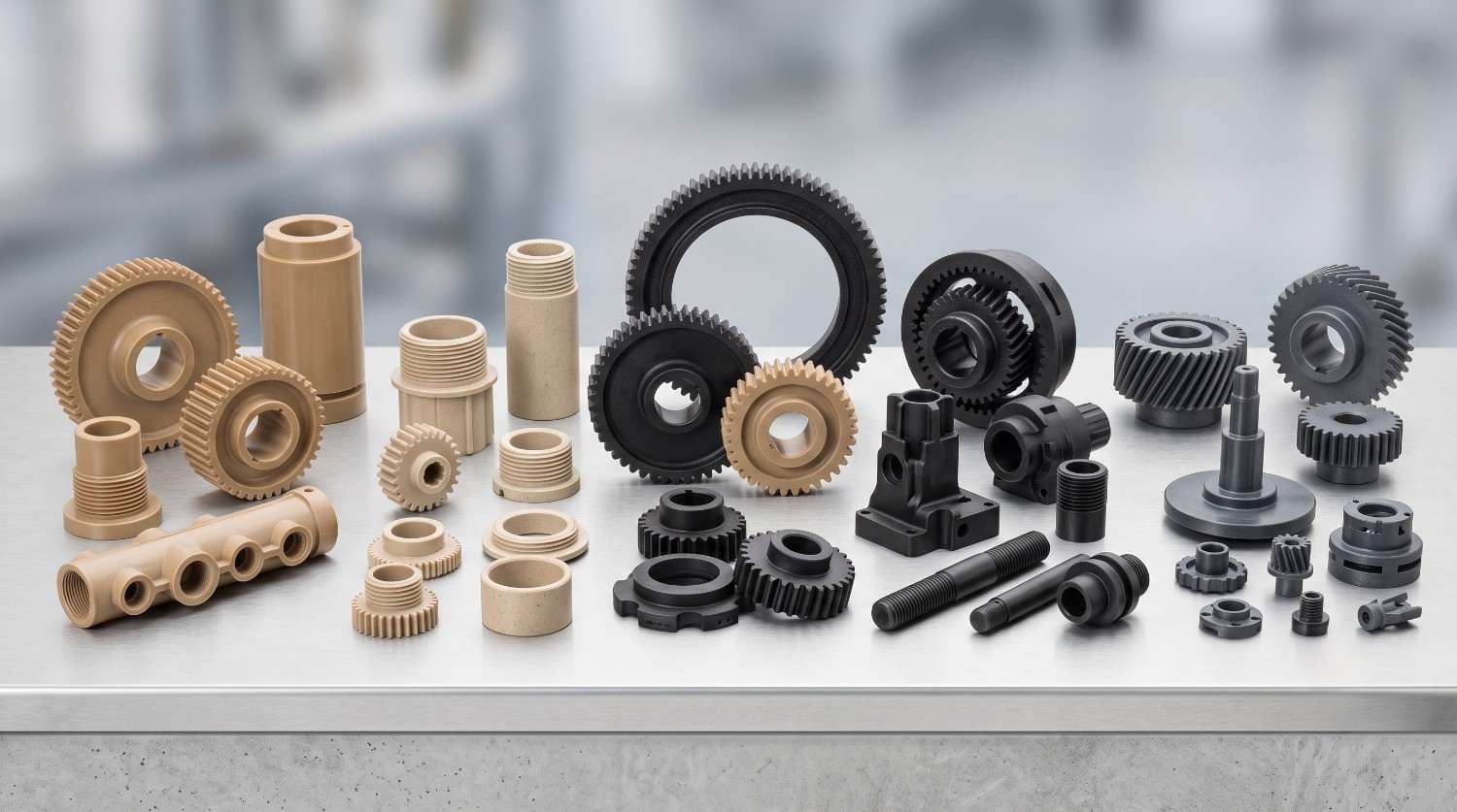 Machined PEEK components and materials