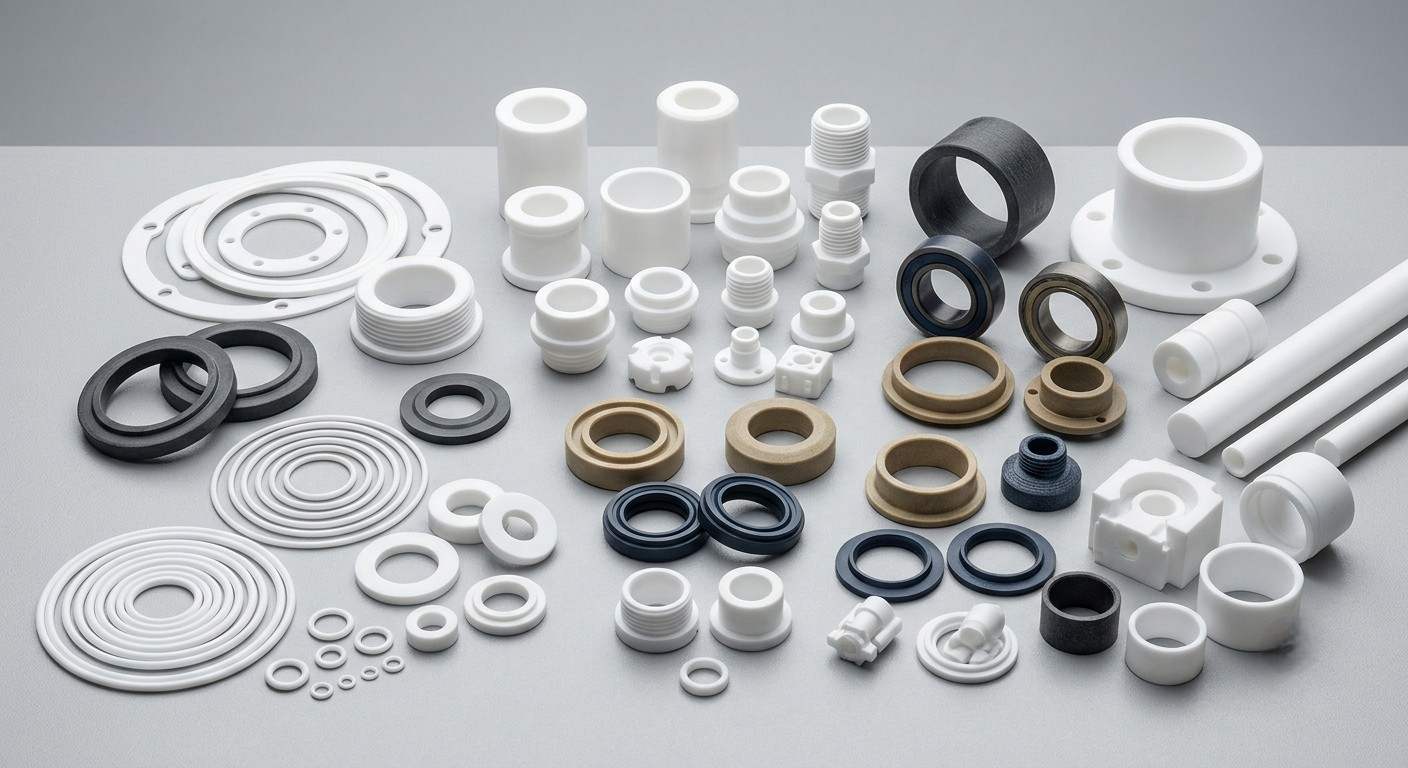 Various machined PTFE components and seals