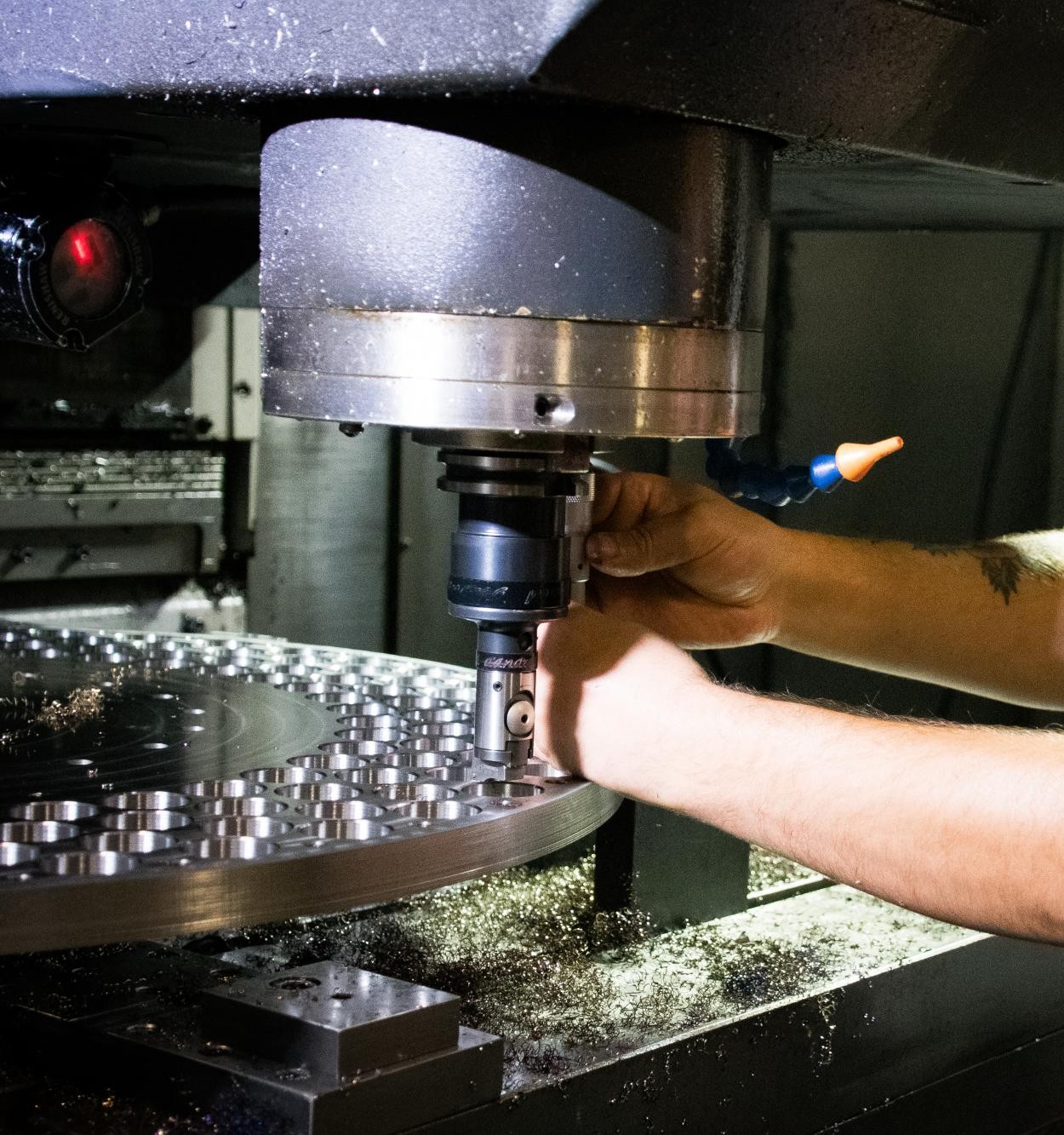 Precision machining in progress