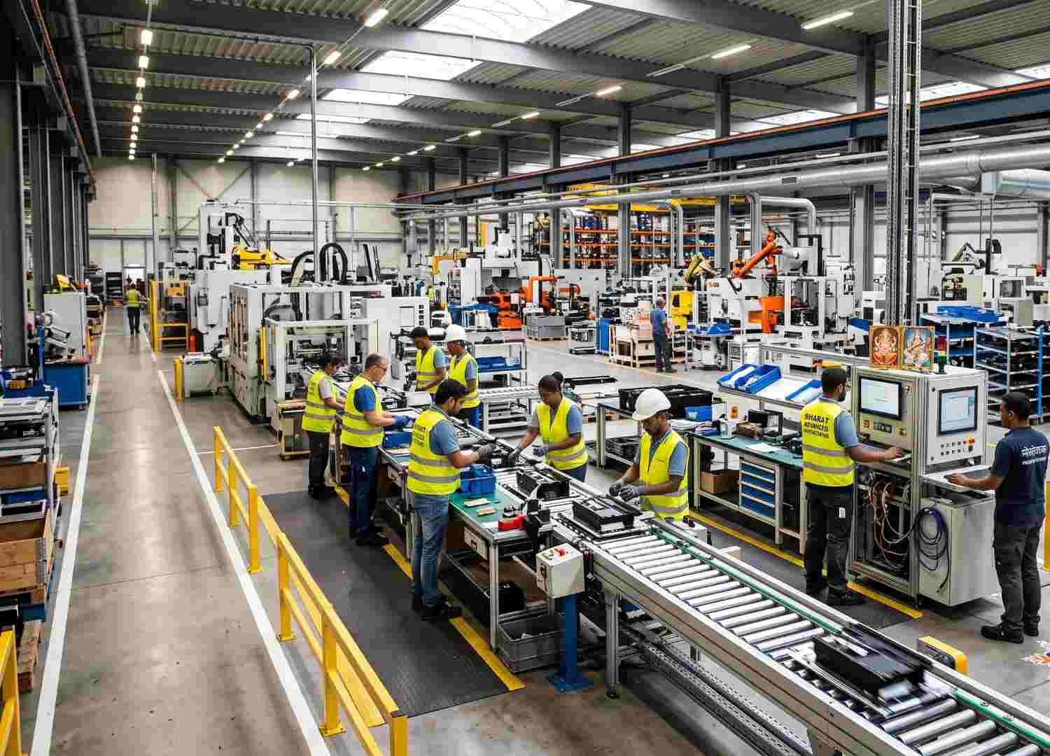 Production floor with industrial machinery
